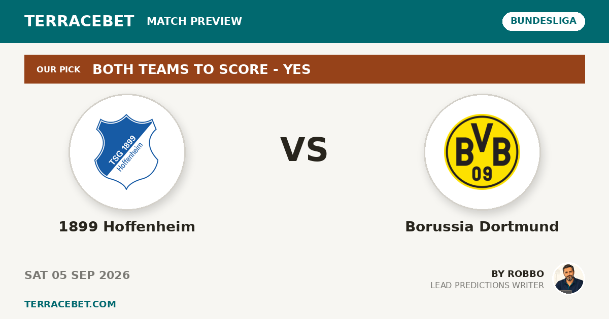 1899 Hoffenheim vs Borussia Dortmund preview by Robbo for TerraceBet