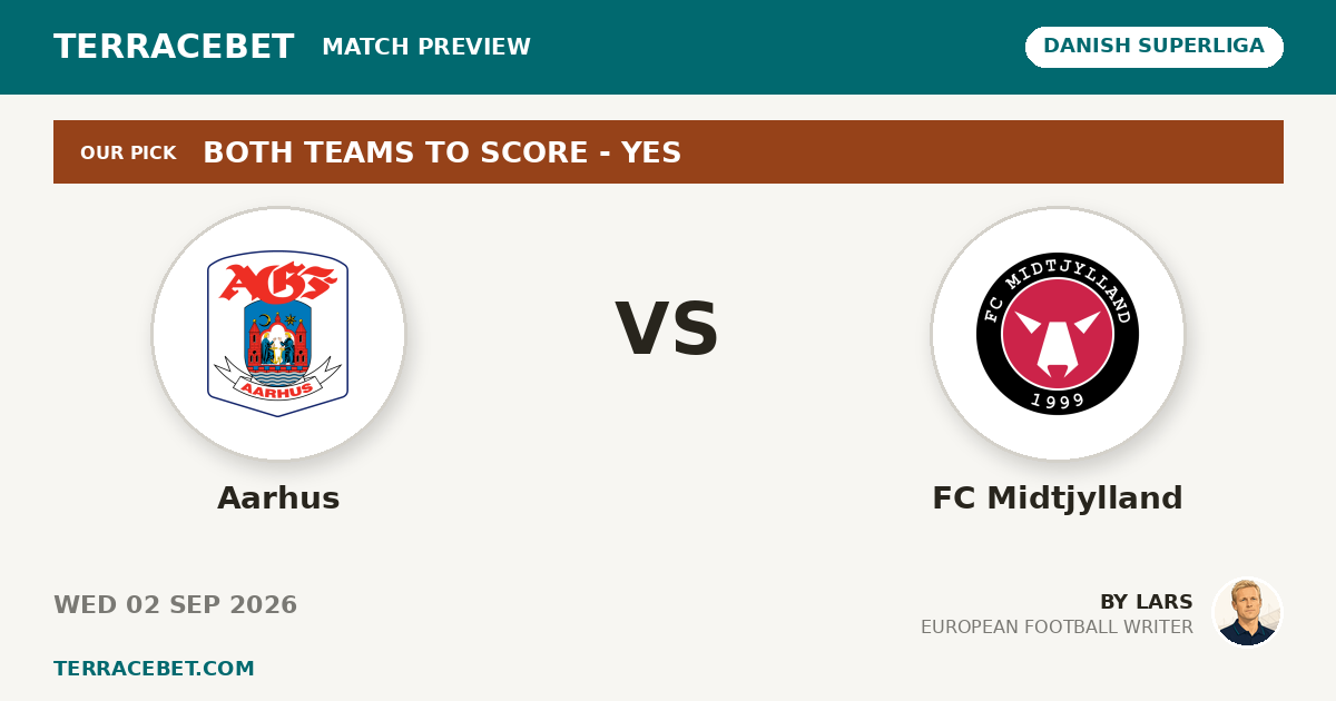 Aarhus vs FC Midtjylland preview by Lars for TerraceBet