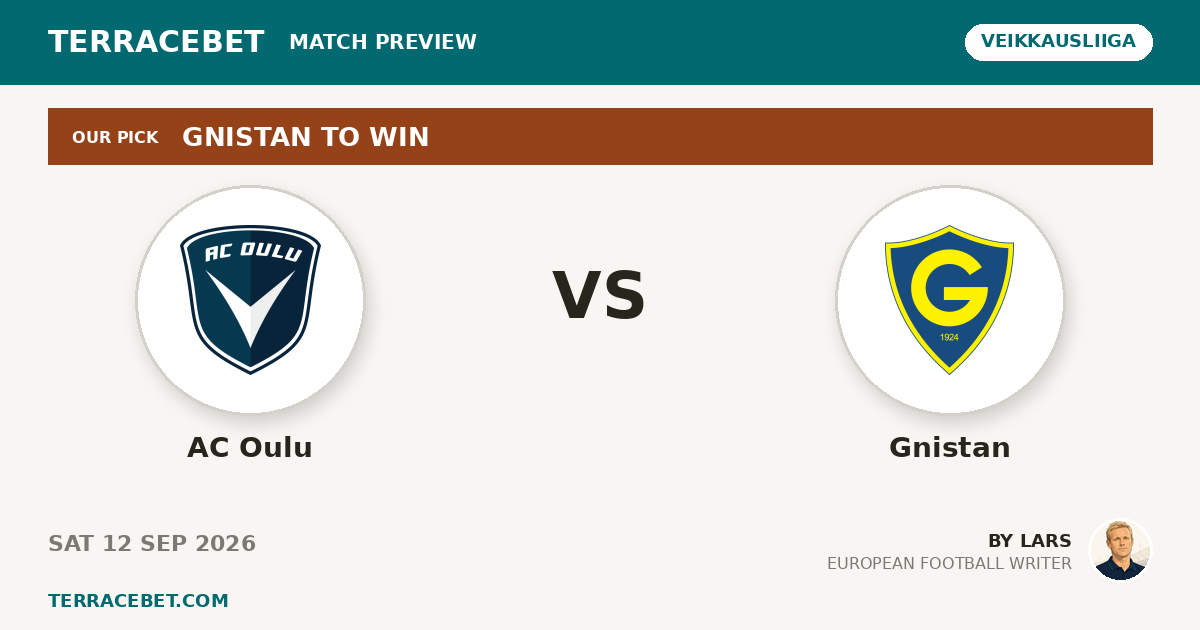 AC Oulu vs Gnistan preview by Lars for TerraceBet