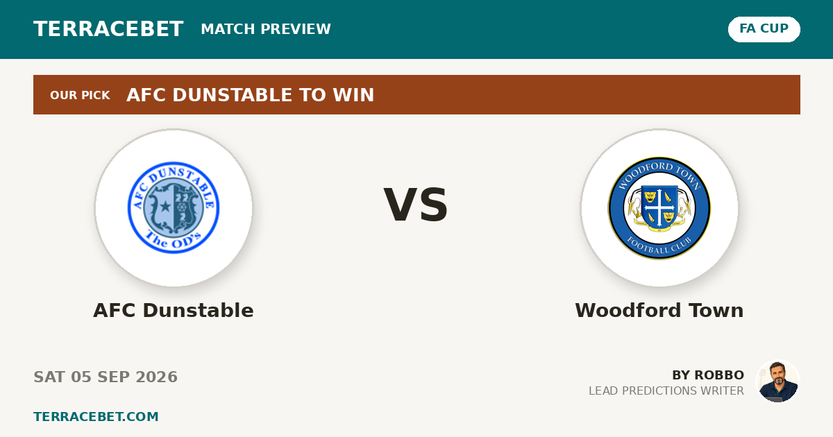 AFC Dunstable vs Woodford Town preview by Robbo for TerraceBet