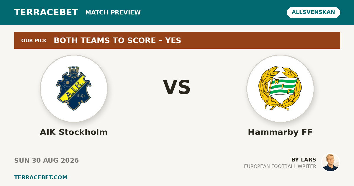 AIK Stockholm vs Hammarby FF preview by Lars for TerraceBet