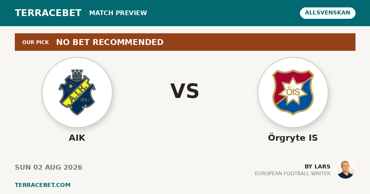 AIK vs Örgryte IS preview by Lars for TerraceBet