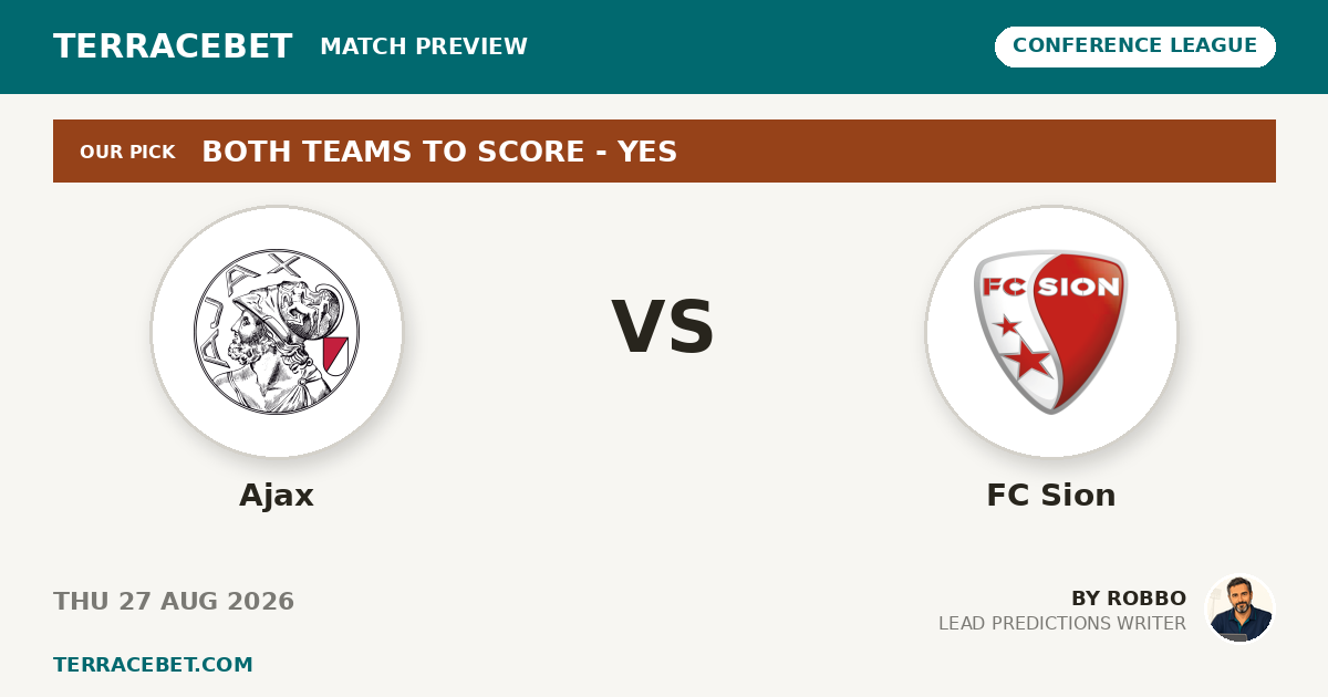 Ajax vs FC Sion preview by Robbo for TerraceBet