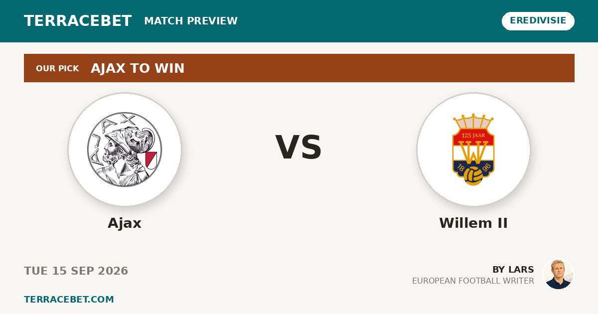 Ajax vs Willem II preview by Lars for TerraceBet