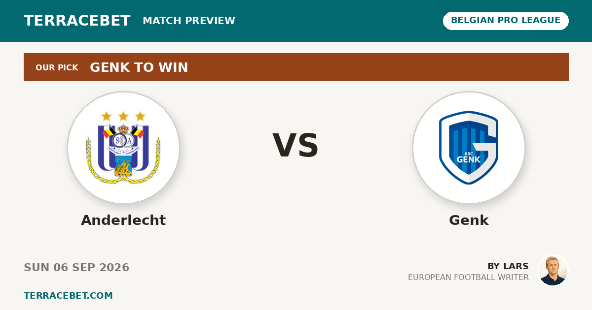 Anderlecht vs Genk preview by Lars for TerraceBet