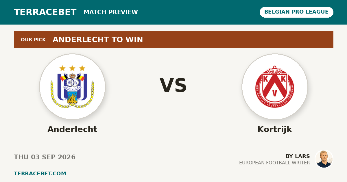 Anderlecht vs Kortrijk preview by Lars for TerraceBet