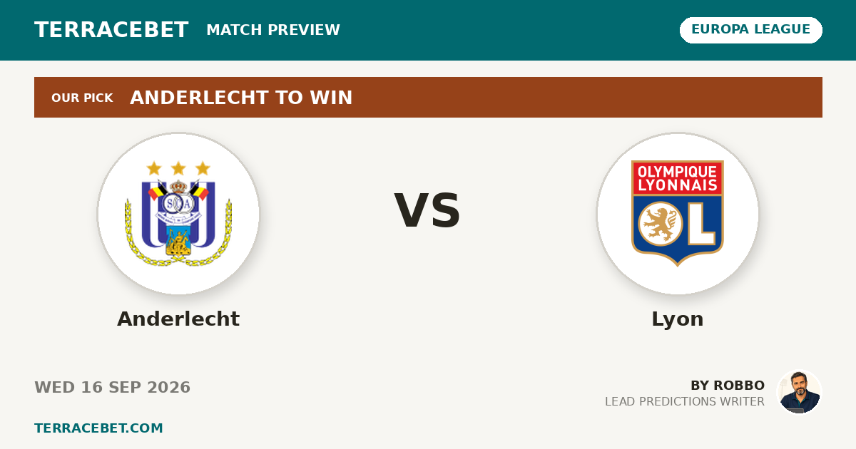 Anderlecht vs Lyon preview by Robbo for TerraceBet