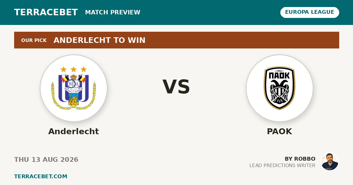 Anderlecht vs PAOK preview by Robbo for TerraceBet