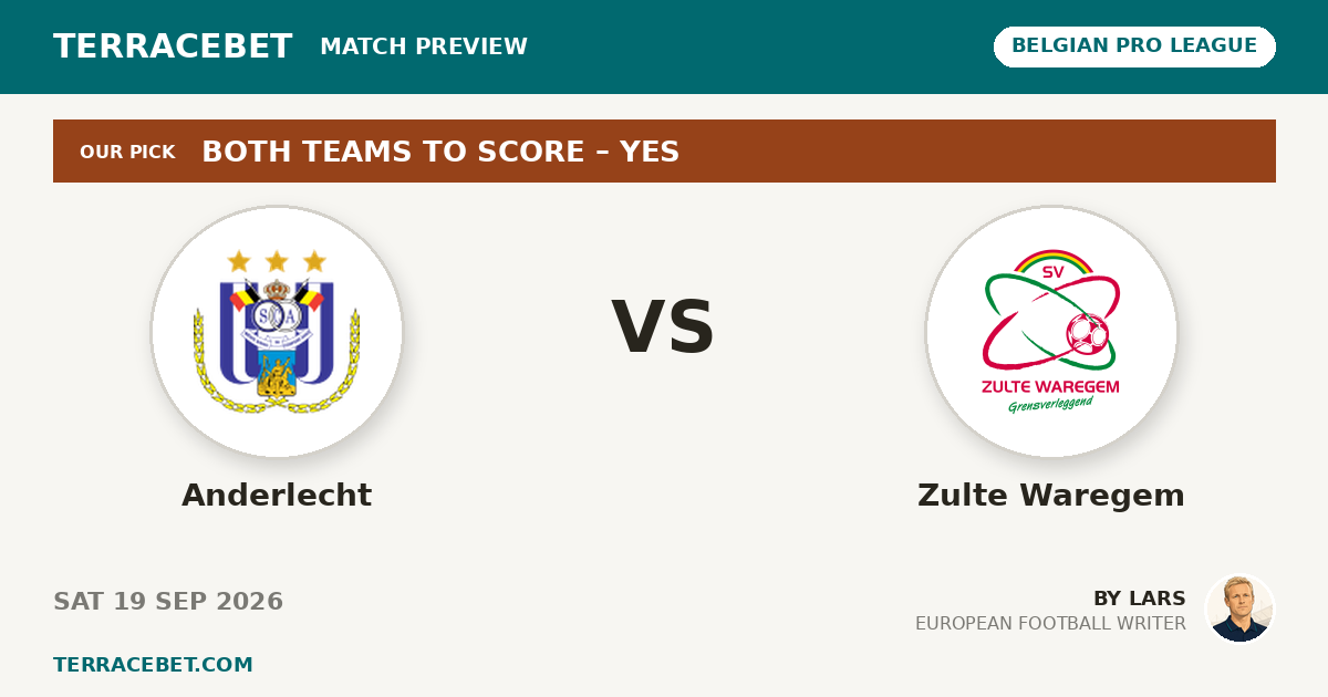 Anderlecht vs Zulte Waregem preview by Lars for TerraceBet