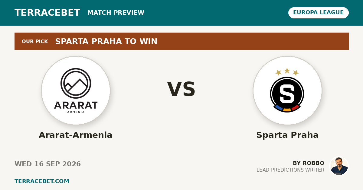 Ararat-Armenia vs Sparta Praha preview by Robbo for TerraceBet