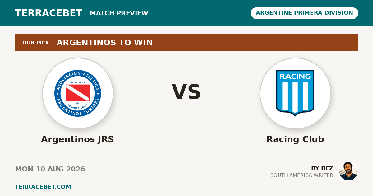 Argentinos JRS vs Racing Club preview by Bez for TerraceBet