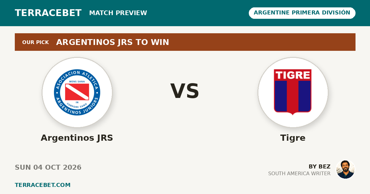 Argentinos JRS vs Tigre preview by Bez for TerraceBet