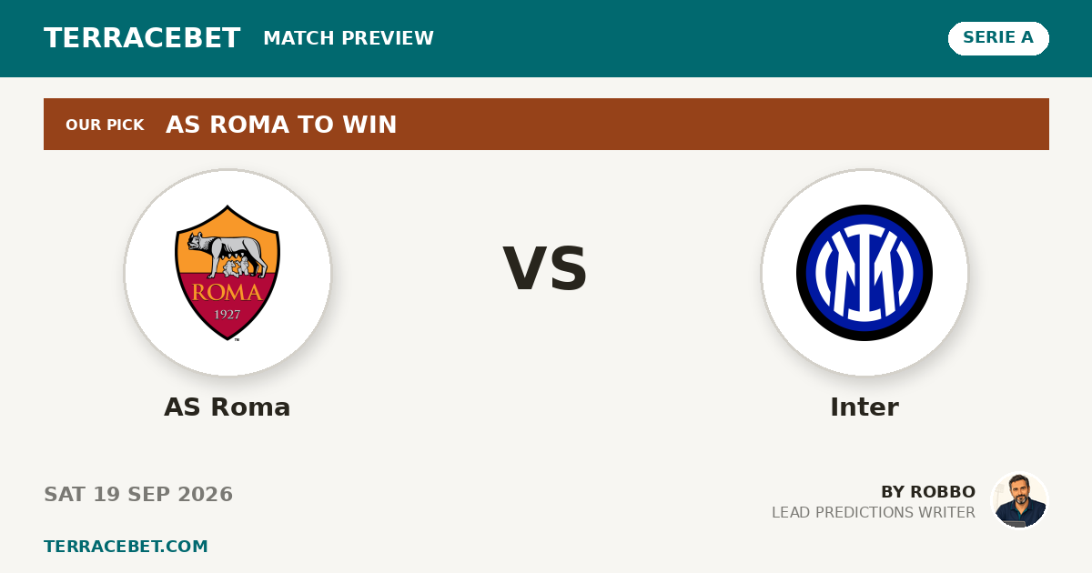 AS Roma vs Inter preview by Robbo for TerraceBet