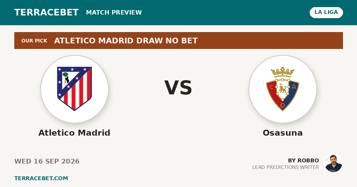 Atletico Madrid vs Osasuna preview by Robbo for TerraceBet