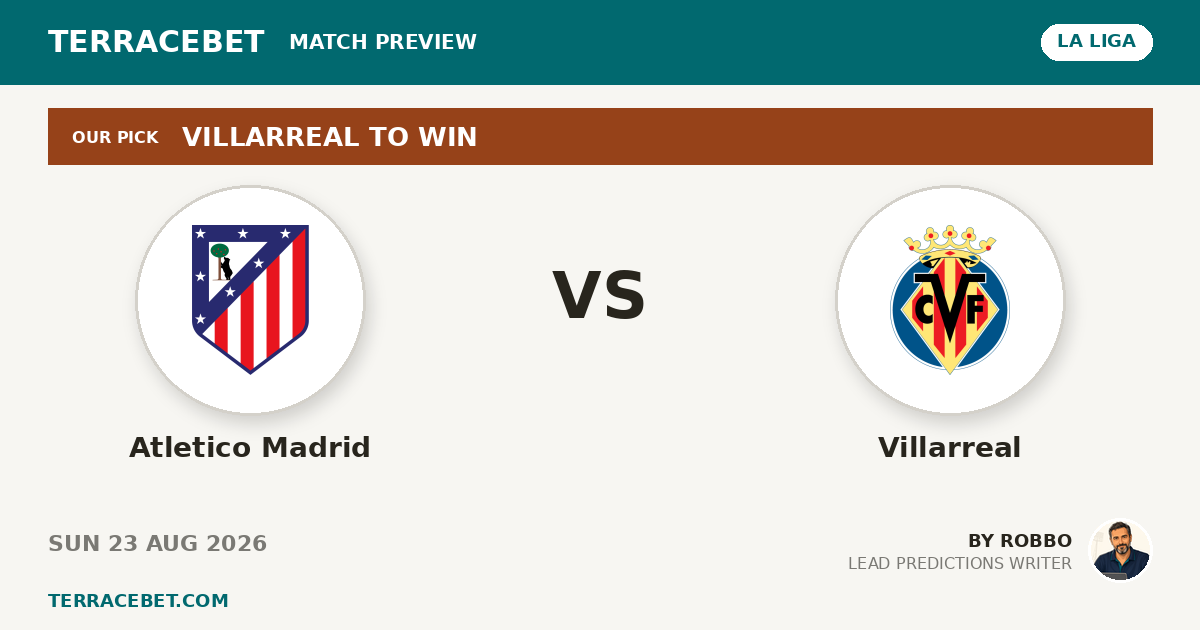 Atletico Madrid vs Villarreal preview by Robbo for TerraceBet