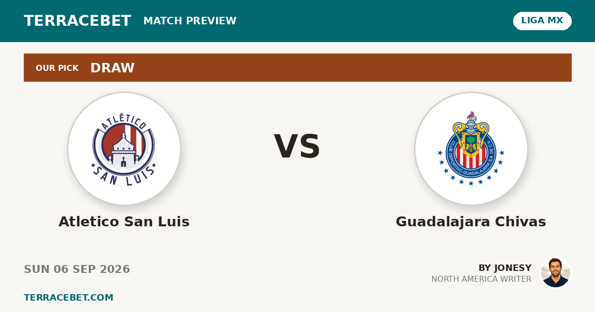 Atletico San Luis vs Guadalajara Chivas preview by Jonesy for TerraceBet