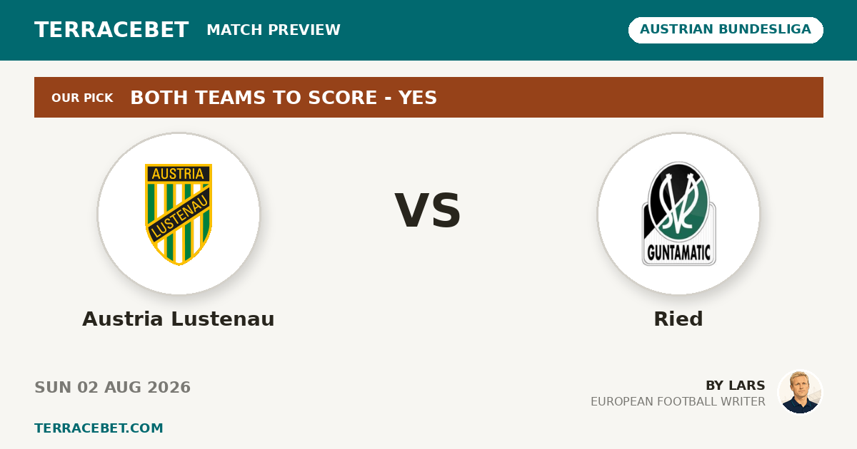 Austria Lustenau vs Ried preview by Lars for TerraceBet