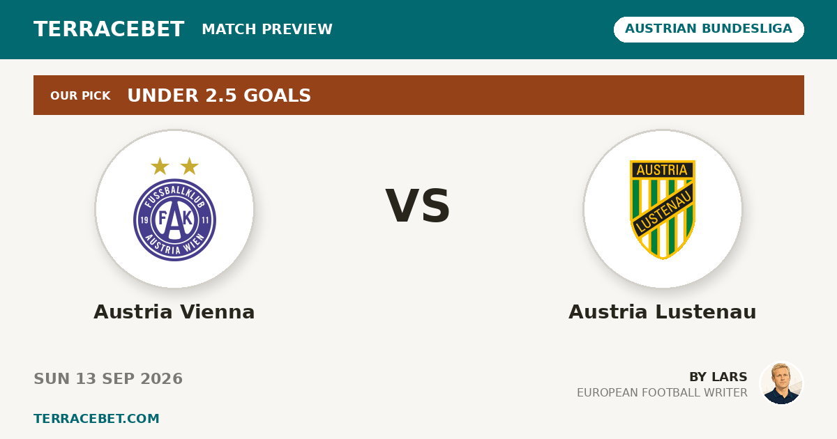 Austria Vienna vs Austria Lustenau preview by Lars for TerraceBet