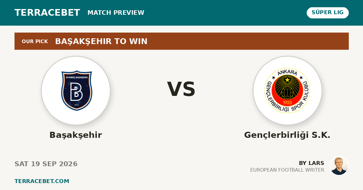 Başakşehir vs Gençlerbirliği S.K. preview by Lars for TerraceBet