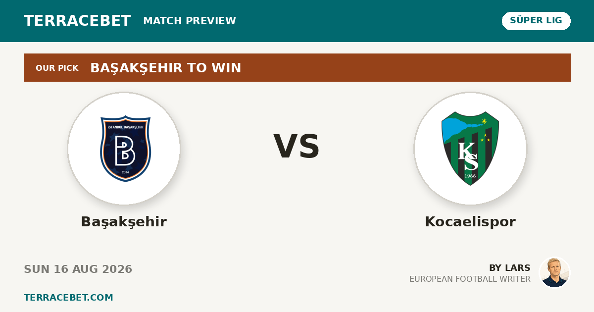 Başakşehir vs Kocaelispor preview by Lars for TerraceBet