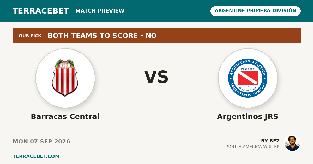 Barracas Central vs Argentinos JRS preview by Bez for TerraceBet
