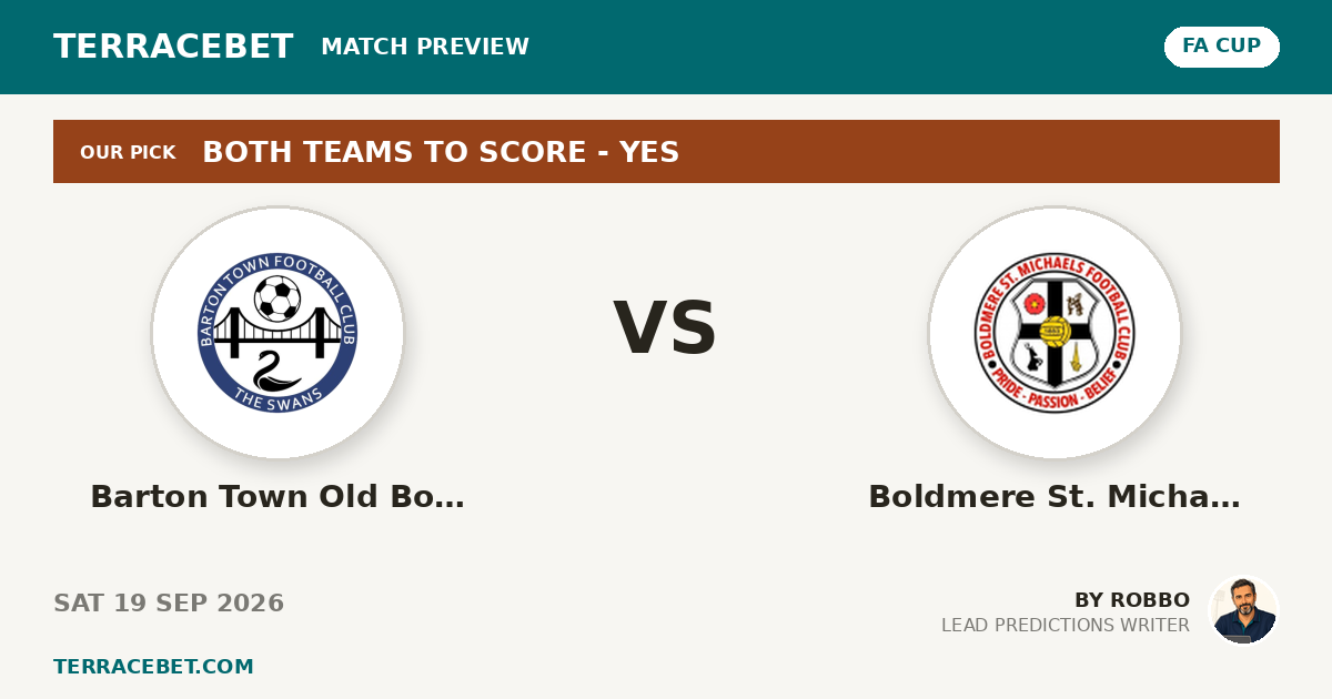 Barton Town Old Boys vs Boldmere St. Michaels preview by Robbo for TerraceBet