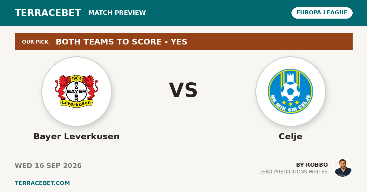 Bayer Leverkusen vs Celje preview by Robbo for TerraceBet