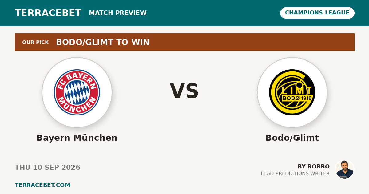 Bayern München vs Bodo/Glimt preview by Robbo for TerraceBet