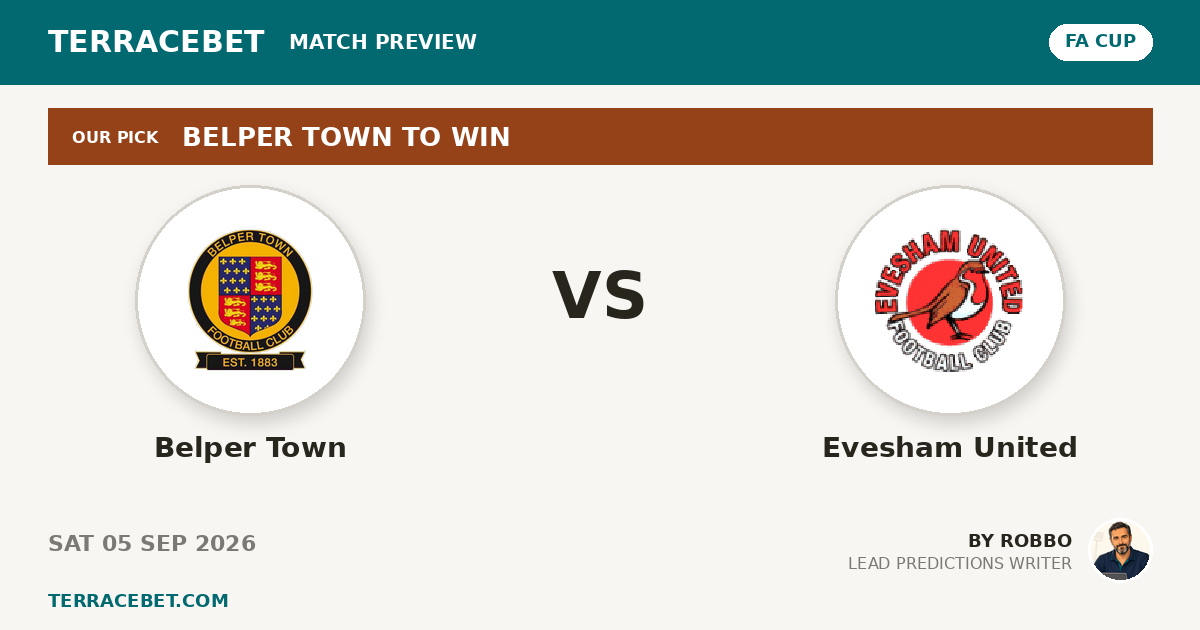 Belper Town vs Evesham United preview by Robbo for TerraceBet