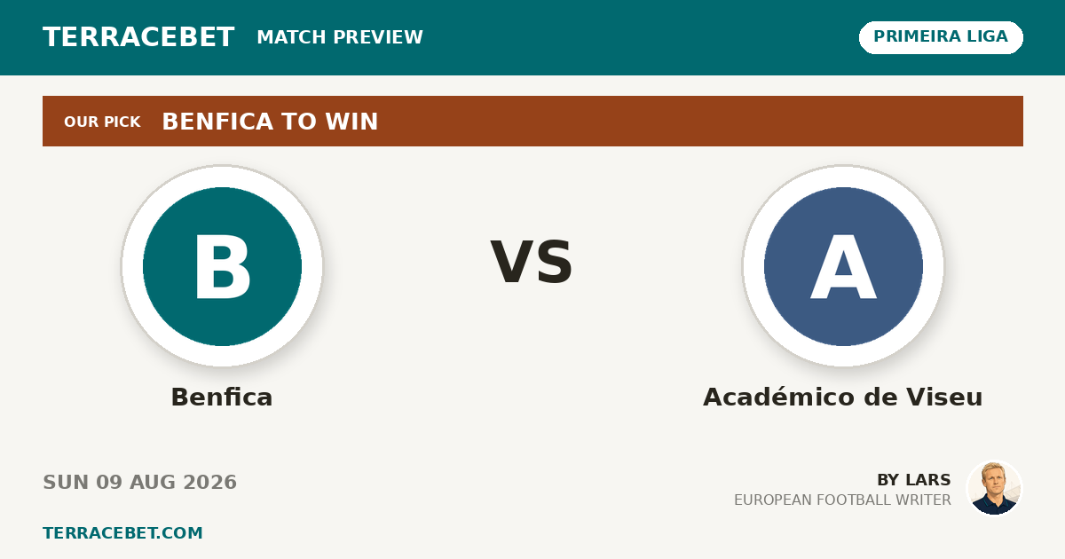 Benfica vs Académico de Viseu preview by Lars for TerraceBet