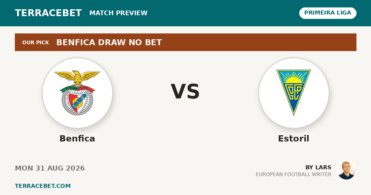 Benfica vs Estoril preview by Lars for TerraceBet