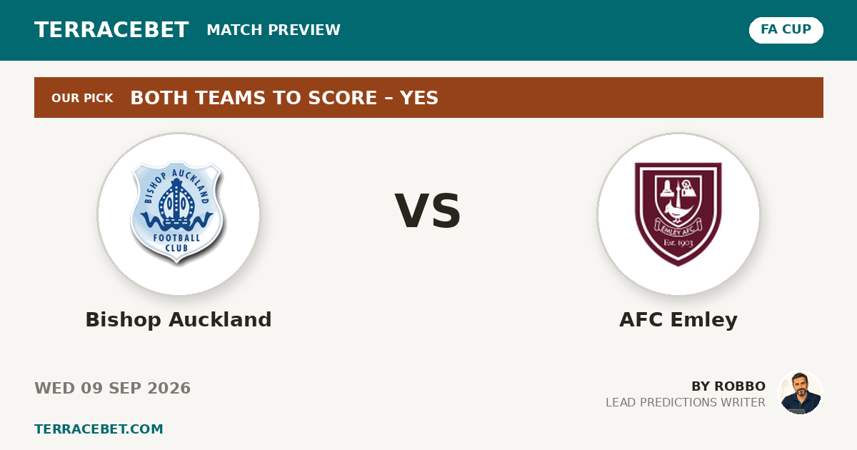 Bishop Auckland vs AFC Emley preview by Robbo for TerraceBet