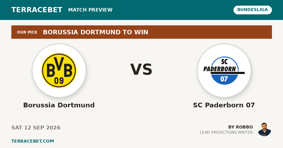 Borussia Dortmund vs SC Paderborn 07 preview by Robbo for TerraceBet