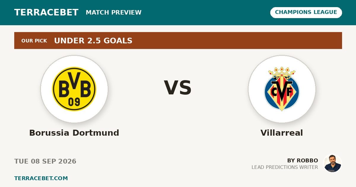 Borussia Dortmund vs Villarreal preview by Robbo for TerraceBet