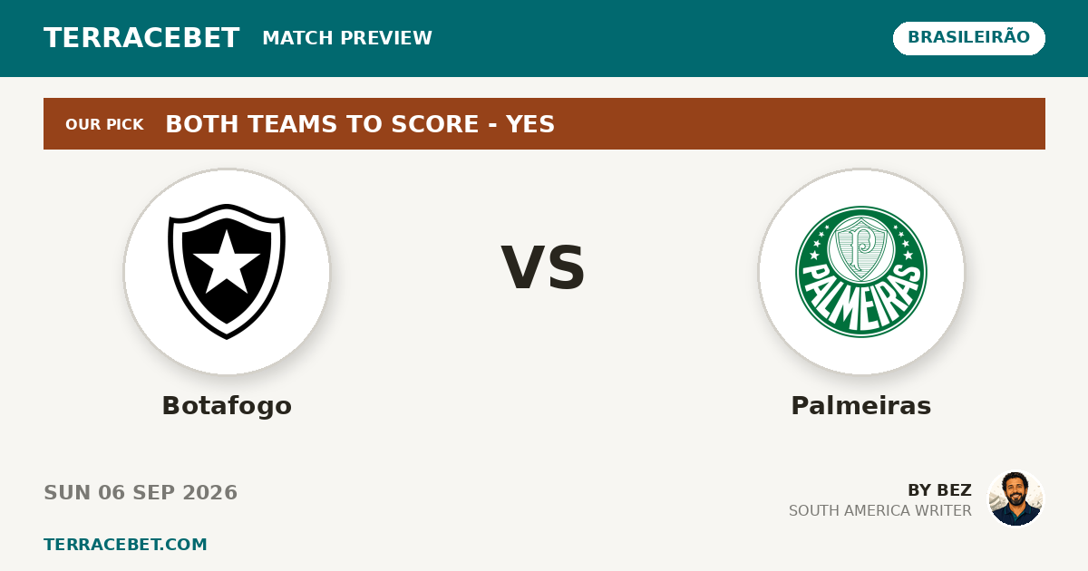 Botafogo vs Palmeiras preview by Bez for TerraceBet