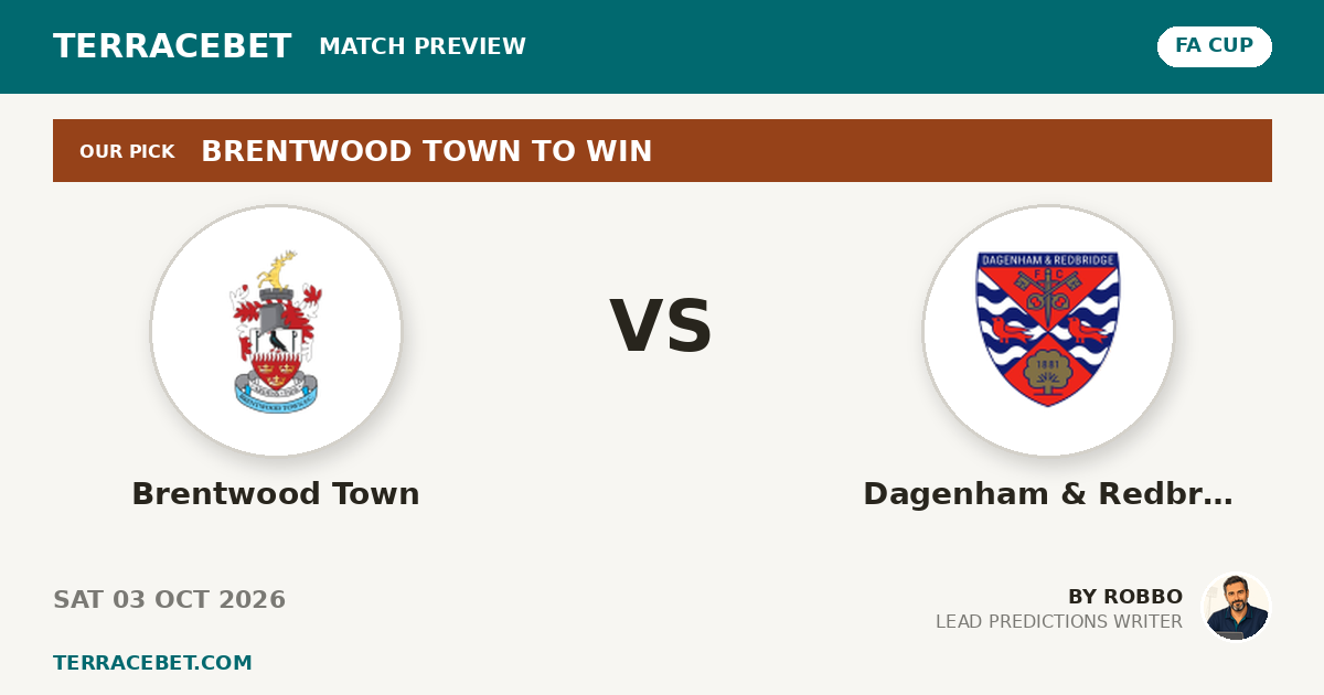 Brentwood Town vs Dagenham & Redbridge preview by Robbo for TerraceBet