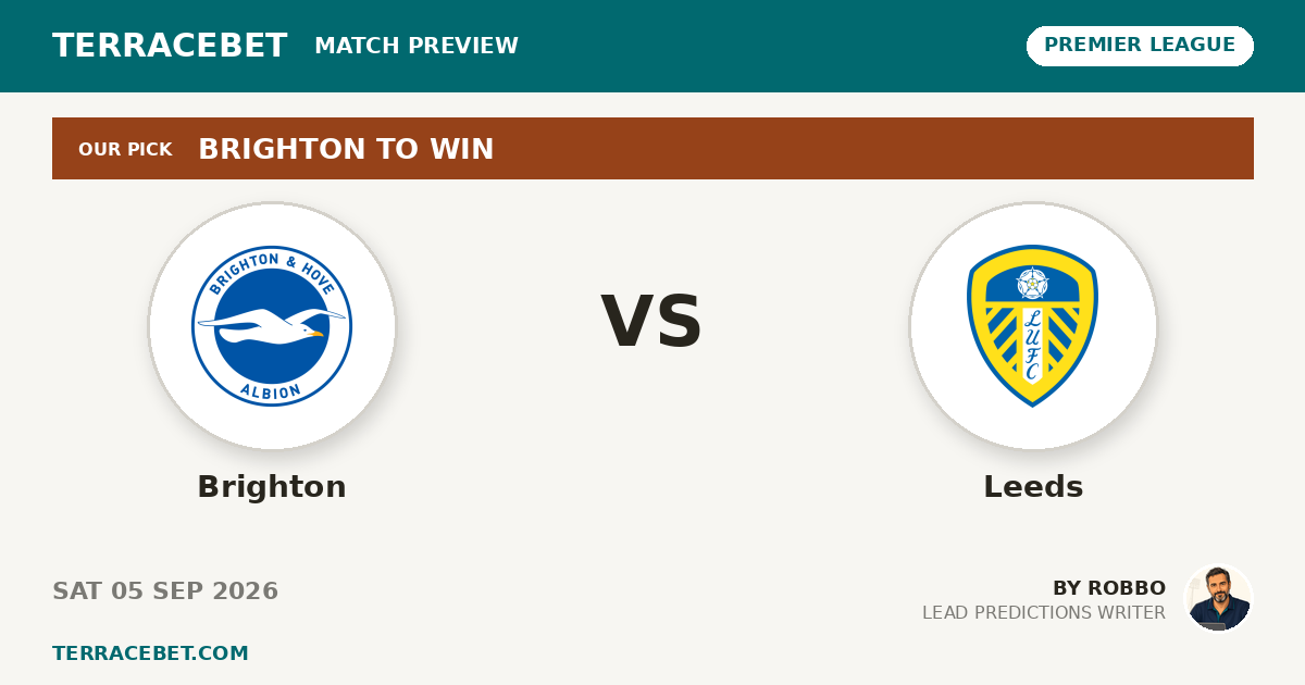 Brighton vs Leeds preview by Robbo for TerraceBet