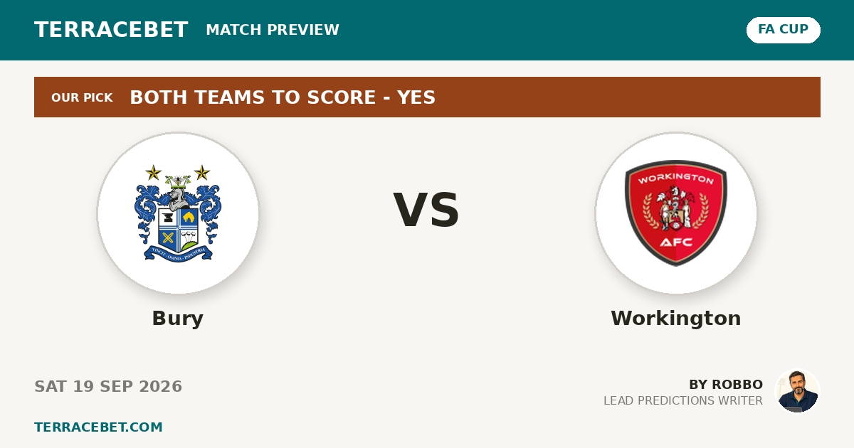 Bury vs Workington preview by Robbo for TerraceBet