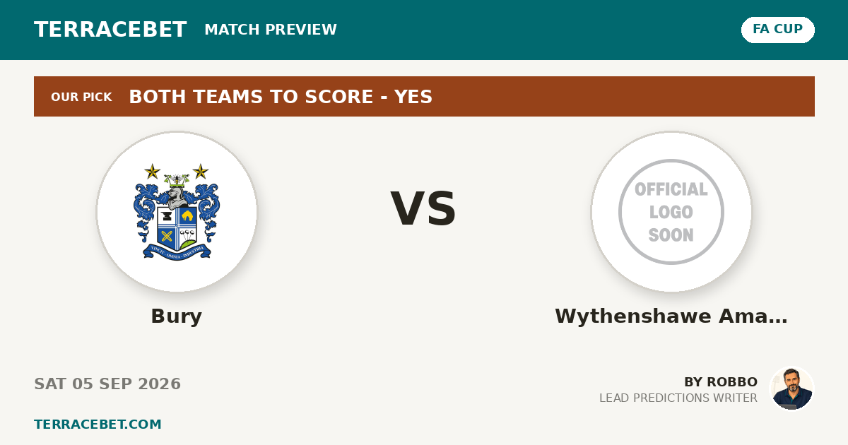 Bury vs Wythenshawe Amateurs preview by Robbo for TerraceBet
