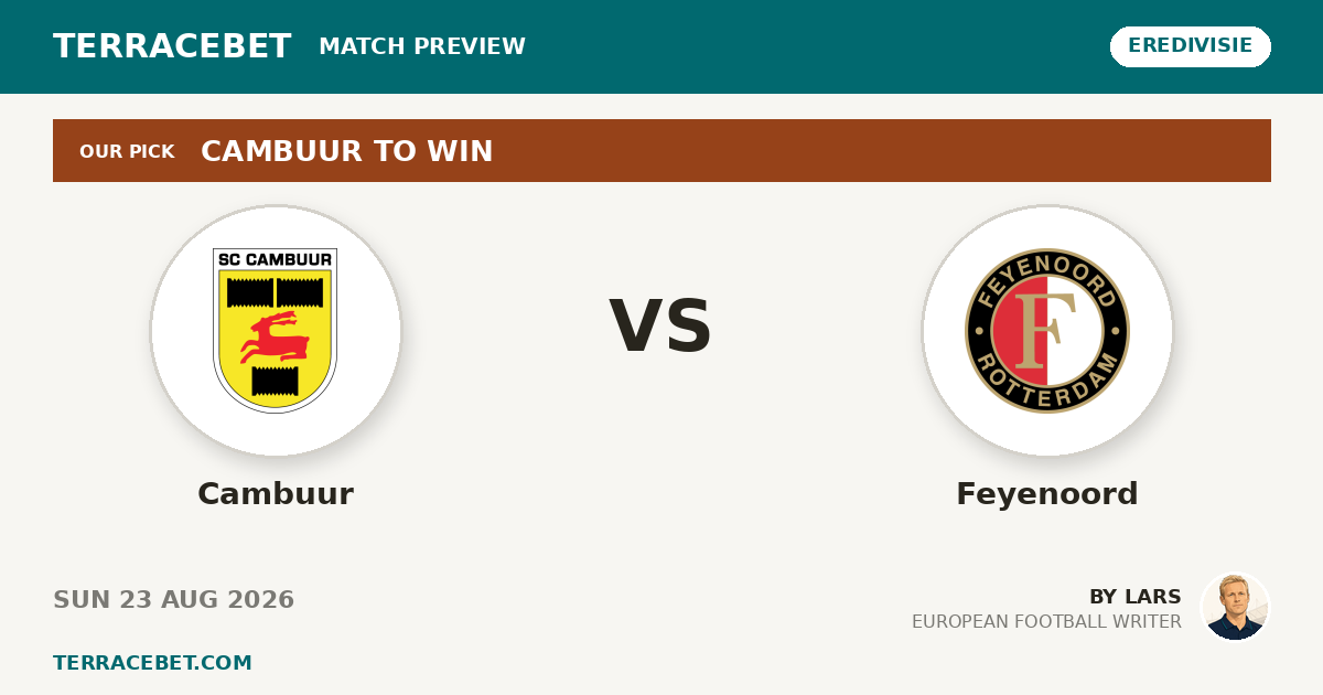 Cambuur vs Feyenoord preview by Lars for TerraceBet
