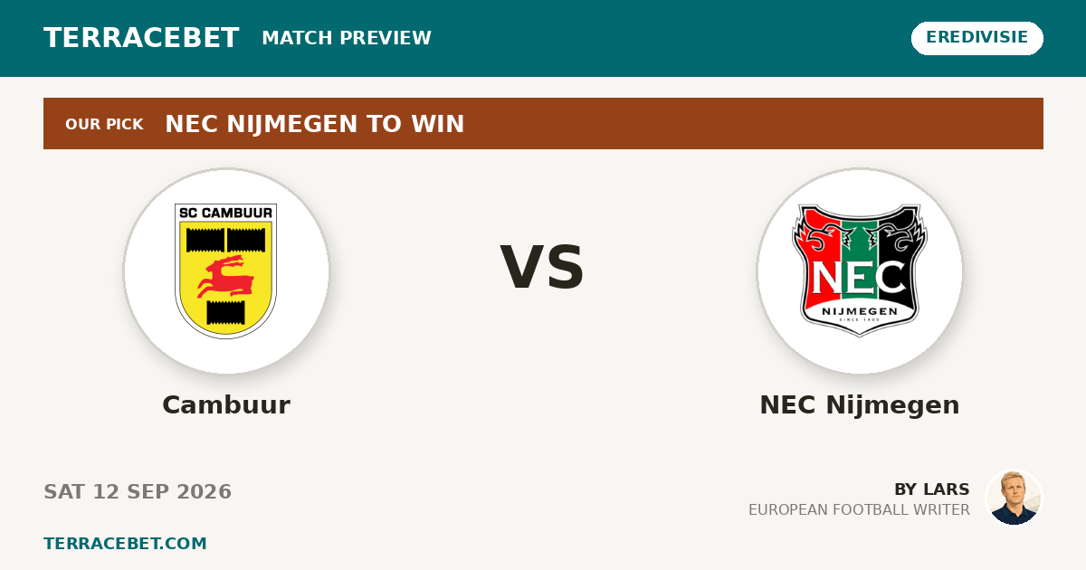 Cambuur vs NEC Nijmegen preview by Lars for TerraceBet