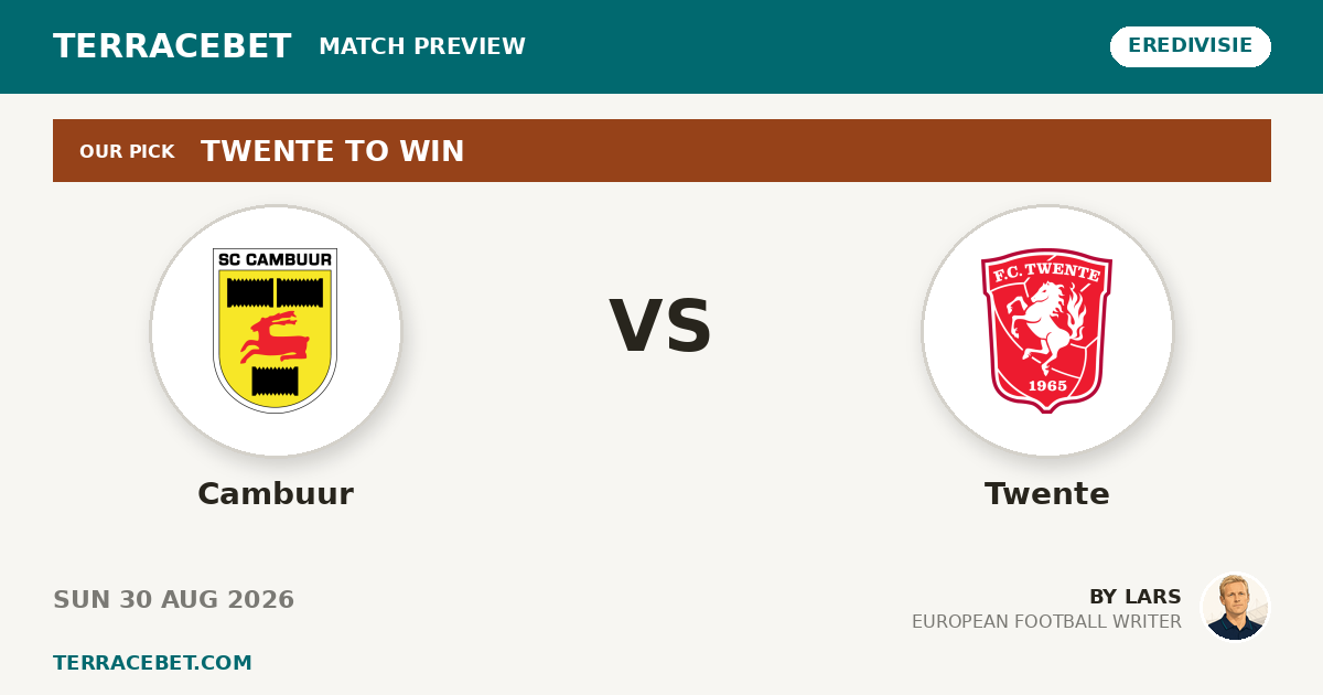 Cambuur vs Twente preview by Lars for TerraceBet