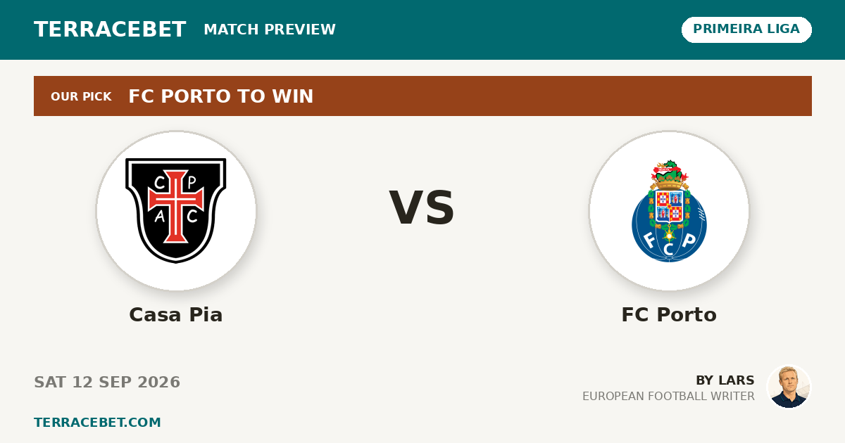 Casa Pia vs FC Porto preview by Lars for TerraceBet