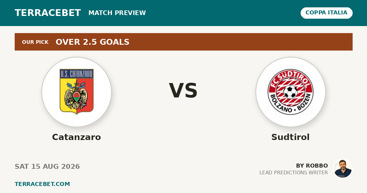 Catanzaro vs Sudtirol preview by Robbo for TerraceBet