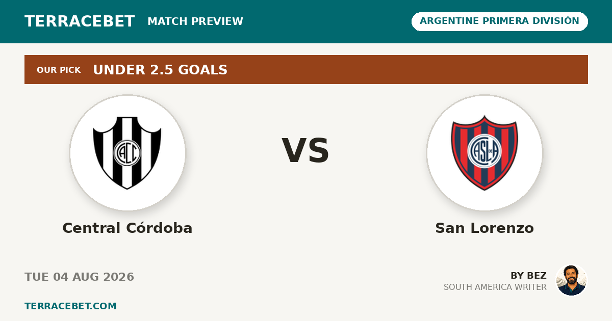 Central Córdoba vs San Lorenzo preview by Bez for TerraceBet