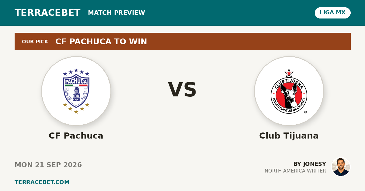 CF Pachuca vs Club Tijuana preview by Jonesy for TerraceBet