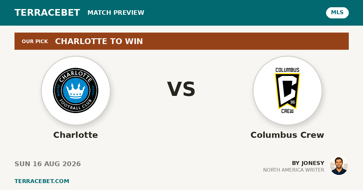 Charlotte vs Columbus Crew preview by Jonesy for TerraceBet