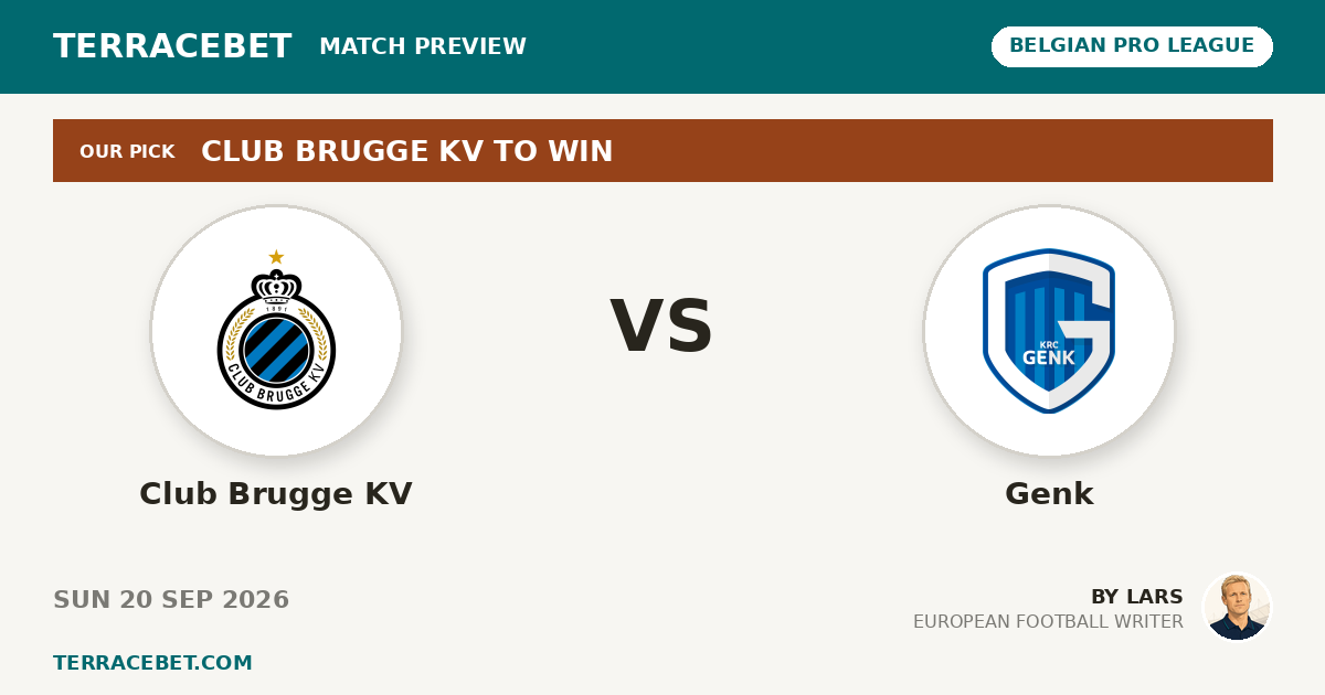 Club Brugge KV vs Genk preview by Lars for TerraceBet