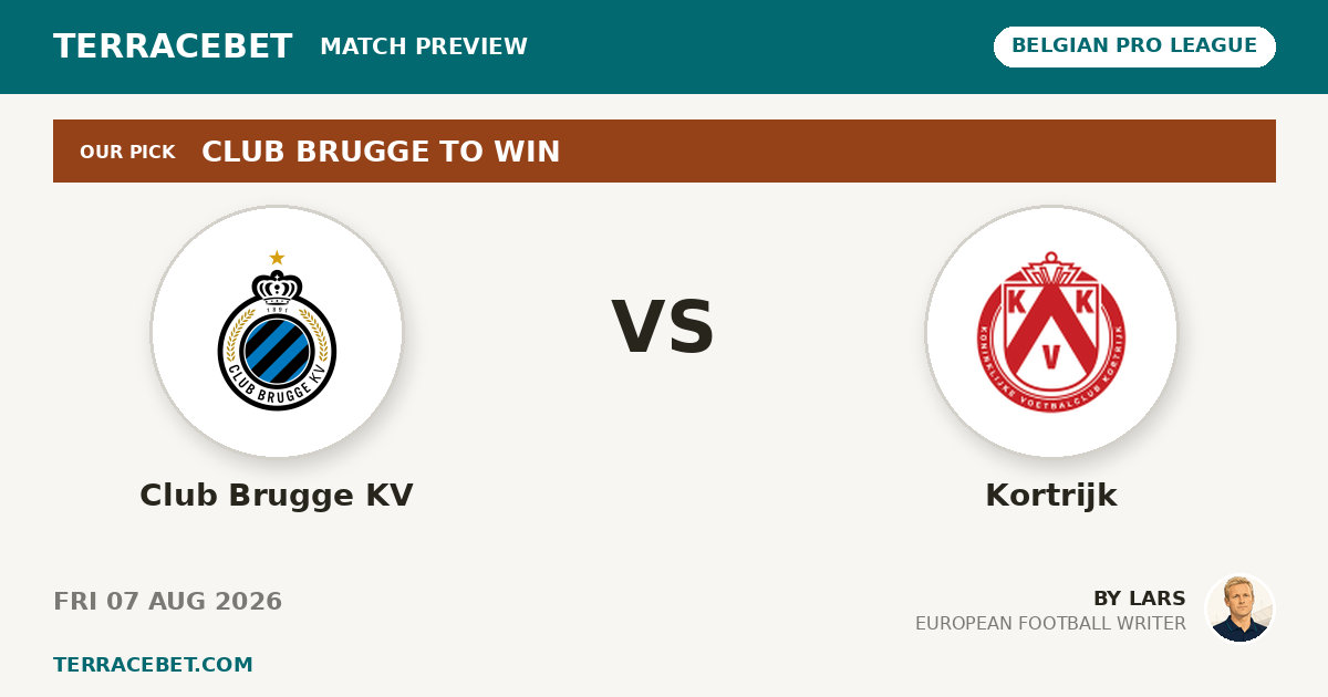 Club Brugge KV vs Kortrijk preview by Lars for TerraceBet