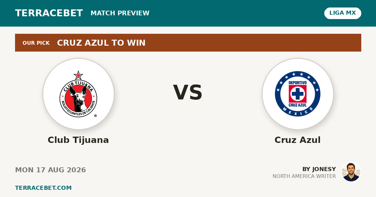 Club Tijuana vs Cruz Azul preview by Jonesy for TerraceBet